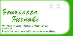 henrietta putnoki business card